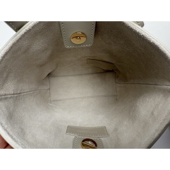Saint Laurent Shopper Mini Tote Bag Cream Leather - Picture 6 of 6